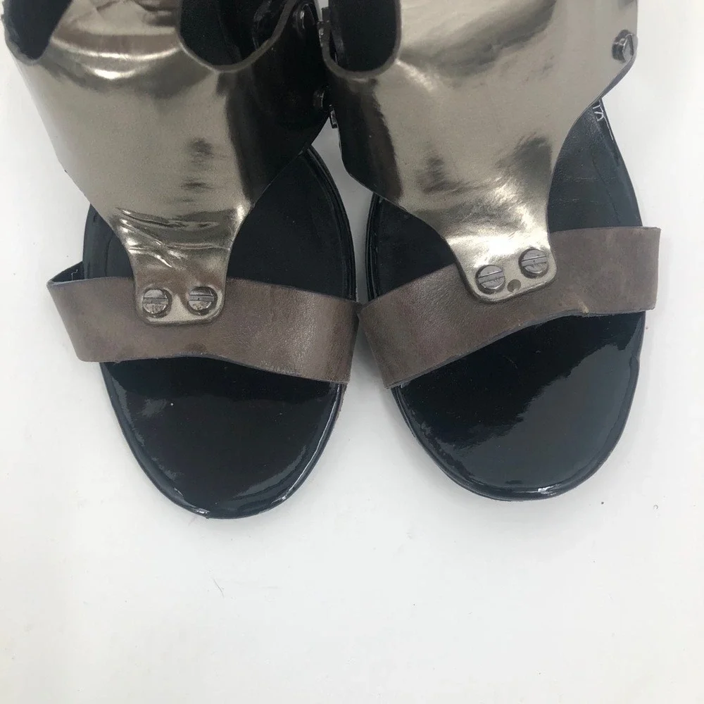 Tory Burch black and silver strap he'll size‎ 9.5M